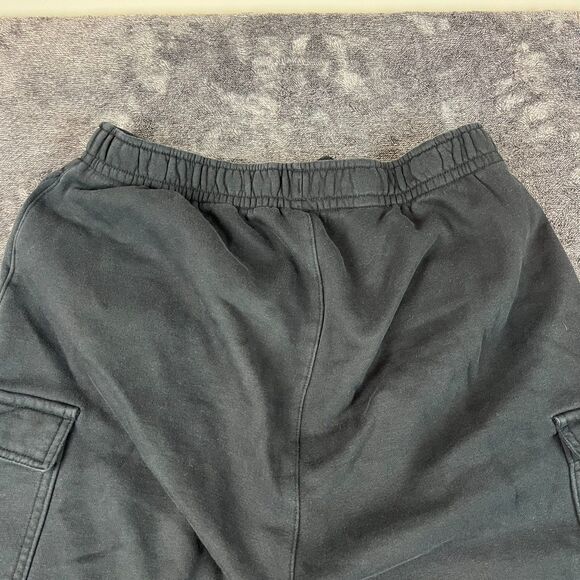 Nike Club Fleece Cargo Joggers Men's L Black Drawstring Pockets Sweatpants - Picture 9 of 10
